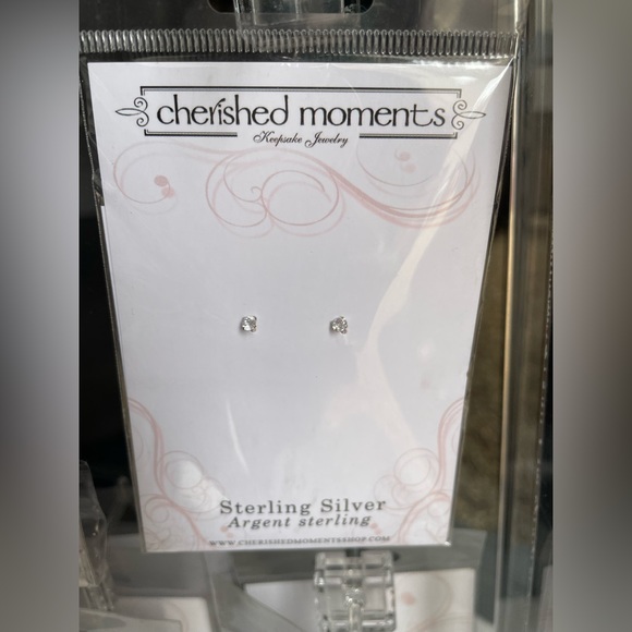 NEW - Cherished Moments Children's Sterling Silver Earrings - Picture 1 of 3